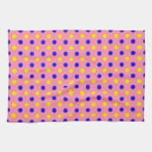 Rosa Blau Gelb Punkte Design  Geschirrtuch (Horizontal)