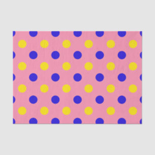 Rosa Blau Gelb Punkte Design Seidenpapier