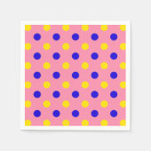 Rosa Blau Gelb Punkte Design Serviette (Vorderseite)