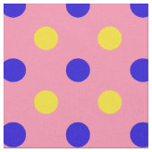 Rosa Blau Gelb Punkte Design Stoff (Nahaufnahme)