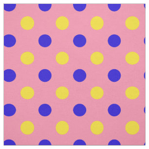 Rosa Blau Gelb Punkte Design Stoff