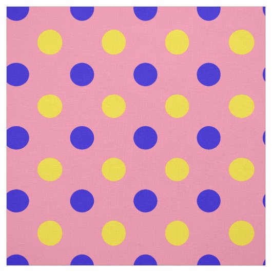 Rosa Blau Gelb Punkte Design Stoff (Muster)