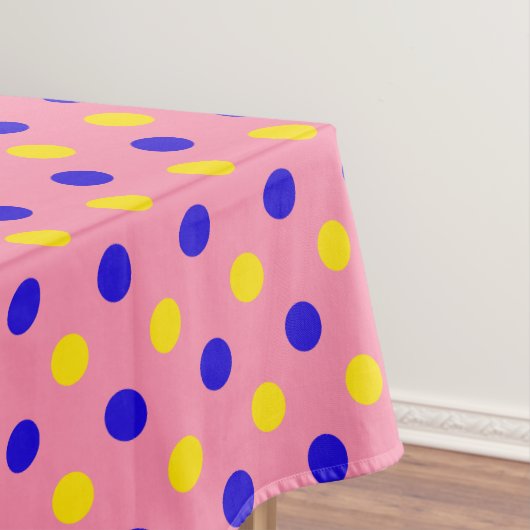 Rosa Blau Gelb Punkte Design Tischdecke (Beispiel)