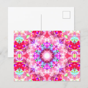 Rosa Blau Gelb Weihnachten Feierliche Star Snowfla Postkarte