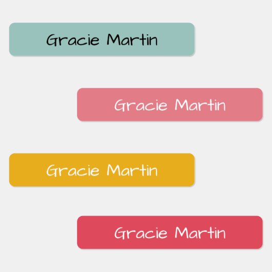 Rosa Blau Gelb zurück zur Schule Rechteckig Etiketten (Gruppe)