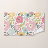 Rosa Blau Gelbe Blumen Modernes Blumenstrauß Badet Badhandtuch Set (Handtuch)