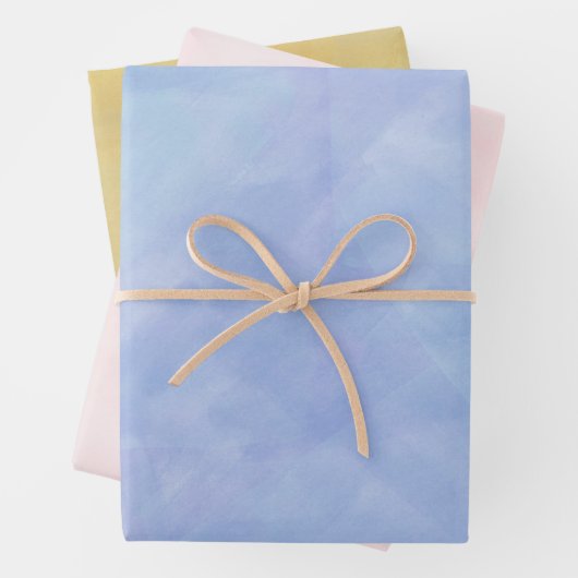 Rosa Blau Gelbe Farbe Geschenkpapier Set (Beispiel)