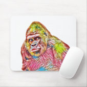 Rosa Blau-Gelbe Gorilla-Malerei Mousepad (Mit Mouse)