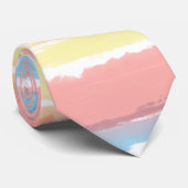 Rosa Blau Gelbe Streifen Krawatte (Gerollt)