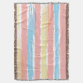 Rosa Blau Gelbe Wasserfarbe Sommerstreifen Decke (Vorderseite Vertikal)