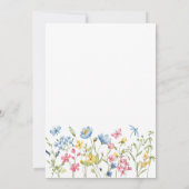 Rosa Blau Gelbe Wildblumen Brautparty Einladung (Rückseite)