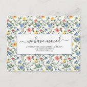 Rosa Blau-Gelbe Wildblumen Cotgcore-Bewegung Ankündigungspostkarte (Vorderseite)