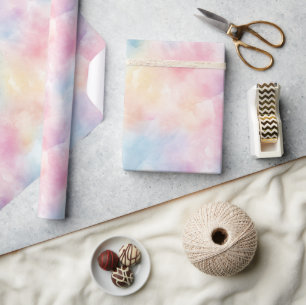 Rosa Blau Gelbe Zuckerwatte Geburtstag Geschenkpapier
