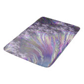 Rosa Blau Gelber Rahmen Abstraktes feines Fraktal  Badematte (Schrägansicht)