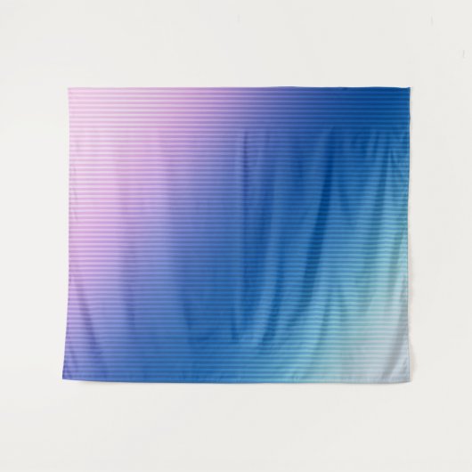 Rosa-blau gestreifter Farbverlauf Wandteppich (Vorderseite (Horizontal))