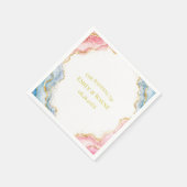Rosa Blau Gold Achat Hochzeit Serviette (Ecke)