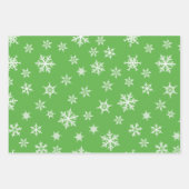 Rosa Blau Grün farbige Schneeflocken Weihnachten Geschenkpapier Set (Vorderseite 3)