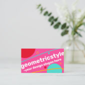 Rosa Blau Grün Gelb Moderne einfache Geometrie Visitenkarte (Stehend Vorderseite)