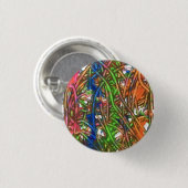Rosa, Blau, Grün, Orange, Marmorkunst Button (Vorne & Hinten)