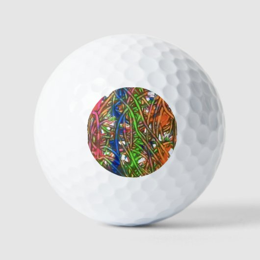 Rosa, Blau, Grün, Orange, Marmorkunst Golfball (Vorderseite)