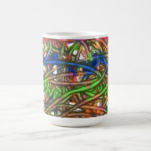 Rosa, Blau, Grün, Orange, Marmorkunst Kaffeetasse (Mittel)