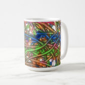 Rosa, Blau, Grün, Orange, Marmorkunst Kaffeetasse (VorderseiteRechts)