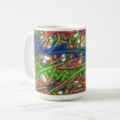 Rosa, Blau, Grün, Orange, Marmorkunst Kaffeetasse (Vorderseite Links)