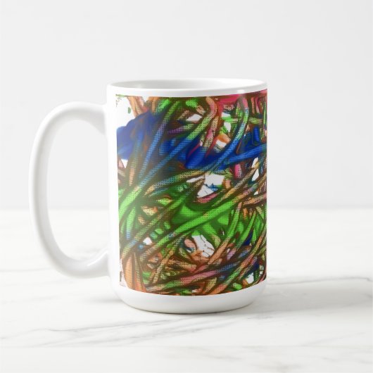 Rosa, Blau, Grün, Orange, Marmorkunst Kaffeetasse (Links)
