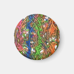 Rosa, Blau, Grün, Orange, Marmorkunst Magnet