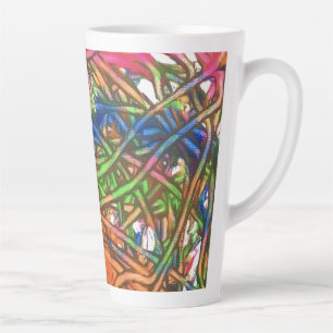 Rosa, Blau, Grün, Orange, Marmorkunst Milchtasse