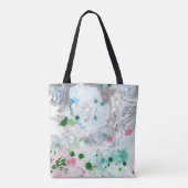 Rosa Blau Grün Weiß Modernes Abstraktes Template T Tasche (Rückseite)