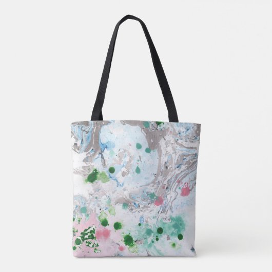 Rosa Blau Grün Weiß Modernes Abstraktes Template T Tasche (Rückseite)