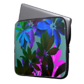Rosa, blau, grüne Blätter - Laptop-Sieb 15" Laptopschutzhülle (Vorderseite Links)