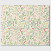 Rosa Blau Grüner Frühling Blumenmuster Ostermuster Geschenkpapier (Flach)
