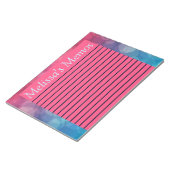 Rosa/blau hell und blubbly Liner großes Memo Pad Notizblock (angewinkelt)