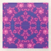 Rosa & Blau Kaleidoskop Gradient Snowflake Glasuntersetzer (Vorderseite)