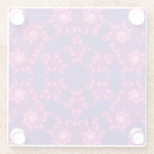 Rosa & Blau Kaleidoskop Gradient Snowflake Glasuntersetzer (Rückseite)