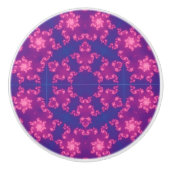Rosa & Blau Kaleidoskop Gradient Snowflake Keramikknauf (Vorderseite)