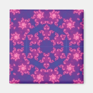 Rosa & Blau Kaleidoskop Gradient Snowflake Magnet