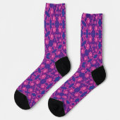 Rosa & Blau Kaleidoskop Gradient Snowflake Socken (Linkes Detail)