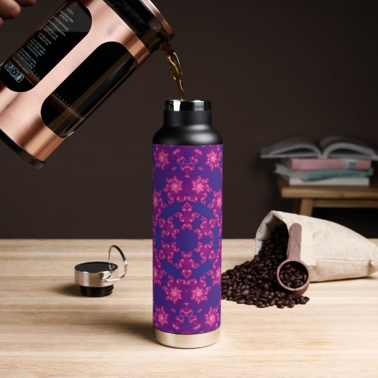 Rosa & Blau Kaleidoskop Gradient Snowflake Trinkflasche (Kaffee)