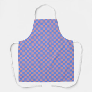 Rosa Blau Karo Gingham-Muster Schürze