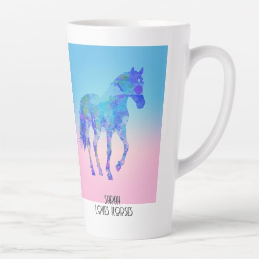 Rosa Blau Latte Tasse (Rechts)