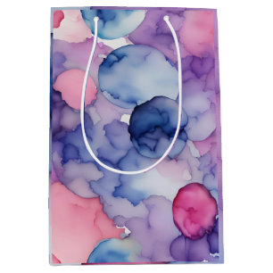 Rosa Blau Lila Aquarellfarbe Fusion Spritzer ar Mittlere Geschenktüte
