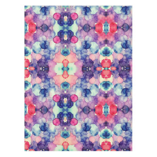 Rosa Blau Lila Aquarellfarbe Fusion Tischdecke