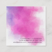 Rosa Blau Lila Berufliche Vorlage Quadratische Visitenkarte (Rückseite)