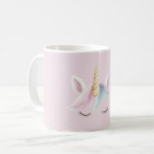 Rosa Blau Lila Einhorn Kaffeetasse (Vorderseite Links)