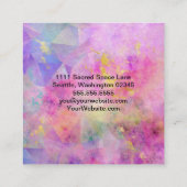 Rosa Blau Lila Gold Abstrakt Quadratische Visitenkarte (Rückseite)