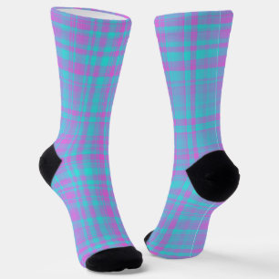 Rosa Blau Lila Karomuster Socken