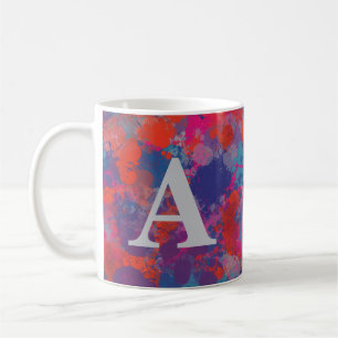 Rosa Blau Lila Moderne farbenfrohe Tropfen Kaffeetasse